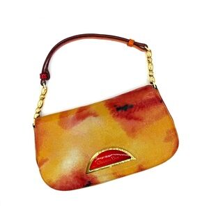 Dior Galliano Orange and Red Sunset Malice Shoulder Bag